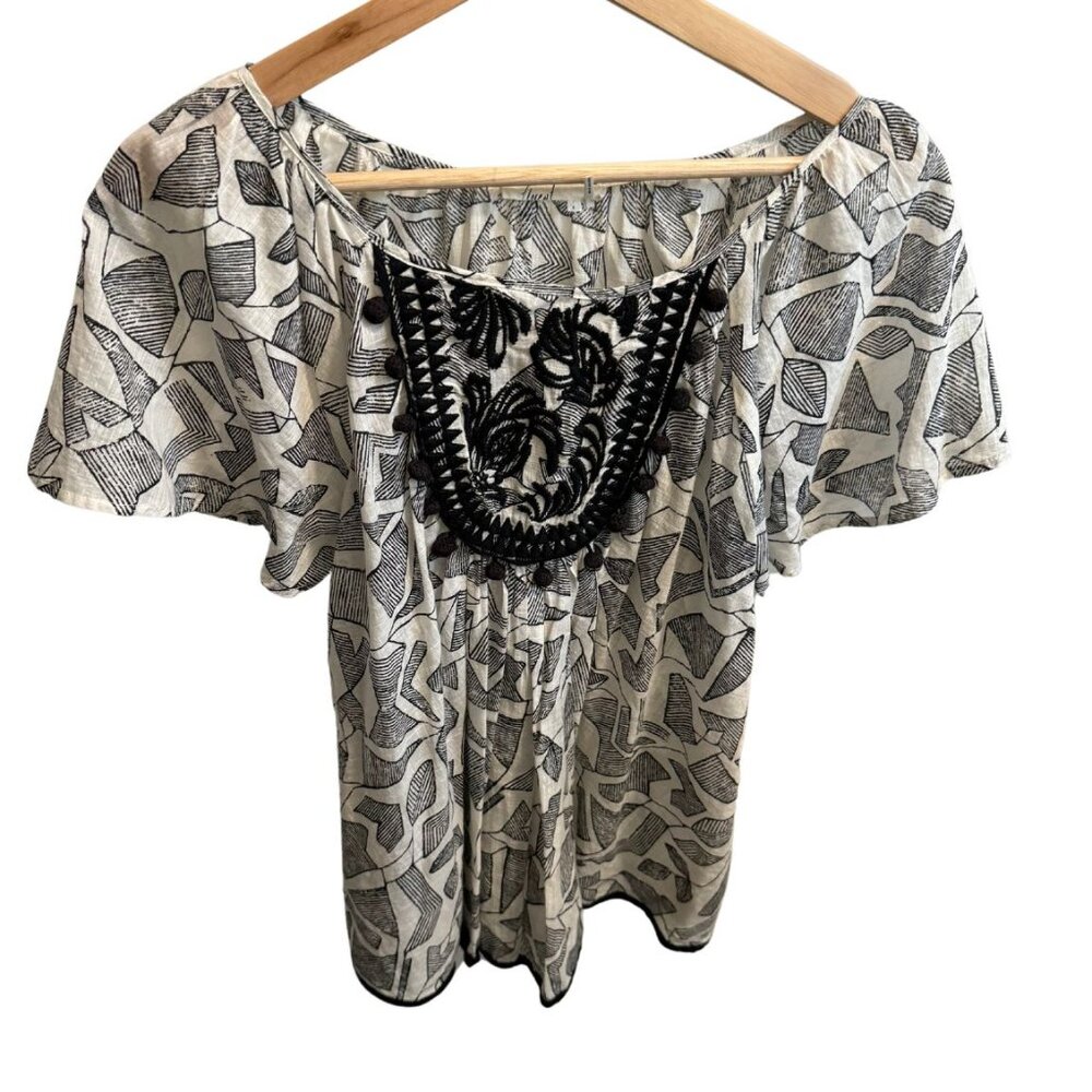 Anthropologie Floreat Embroidered Shirt EUC Small